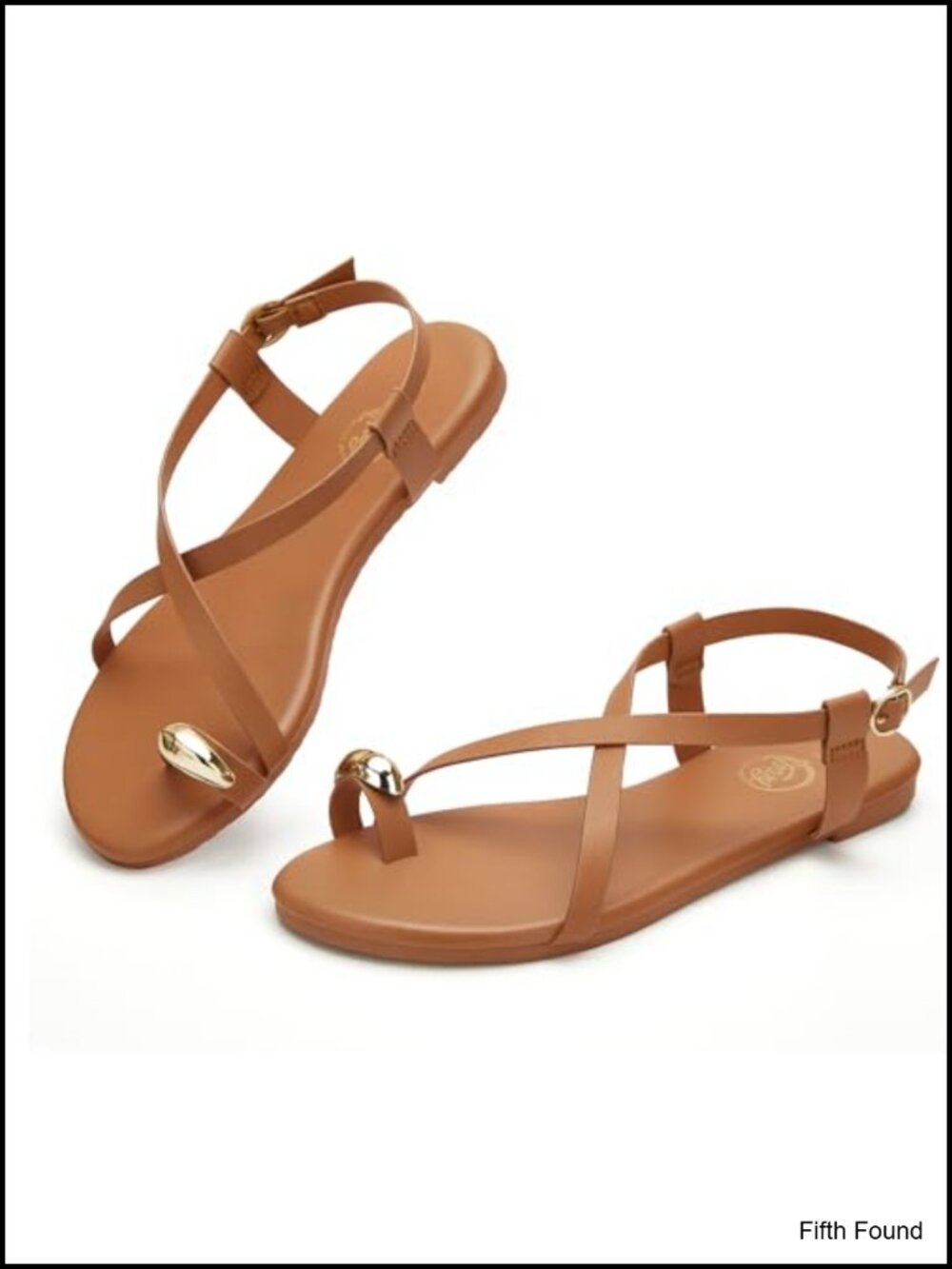 Women's Flat Sandals with Adjustable Ankle Strap, Cross Strap Strappy Sandals